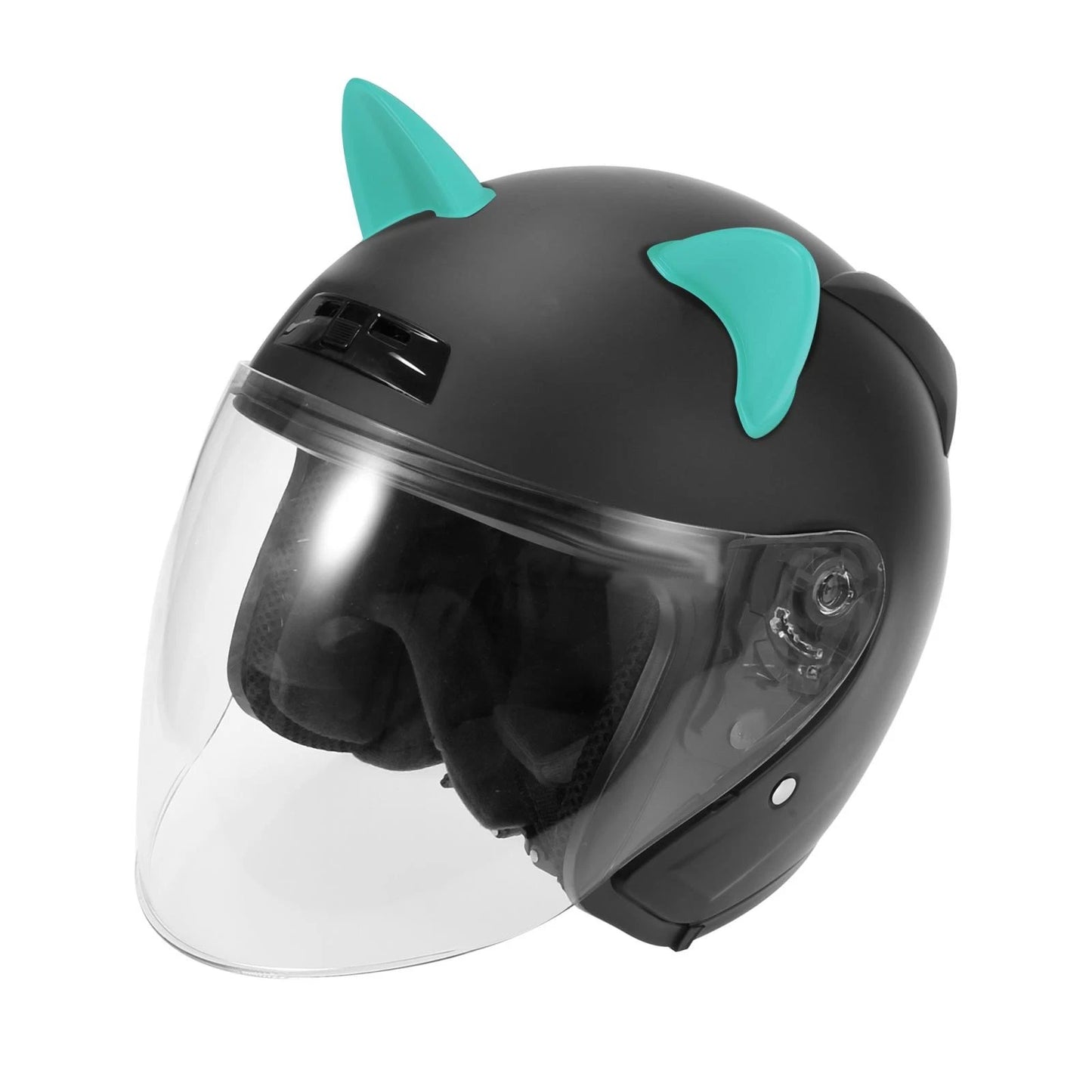 2 x Cat Ears Style Stick On Helmet Decoration Accessories for Motorcycle Blue