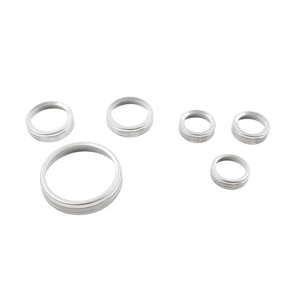 Silver AC Stereo Tune Knob Headlight Switch Covers for Ford Bronco (2021-2022)