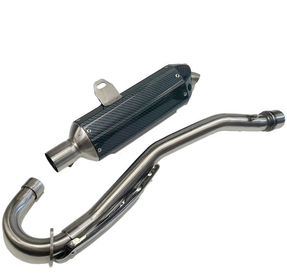 Exhaust Pipe + Carbon Fibre Look Muffler System for 250cc 300cc PIT Dirt Bike