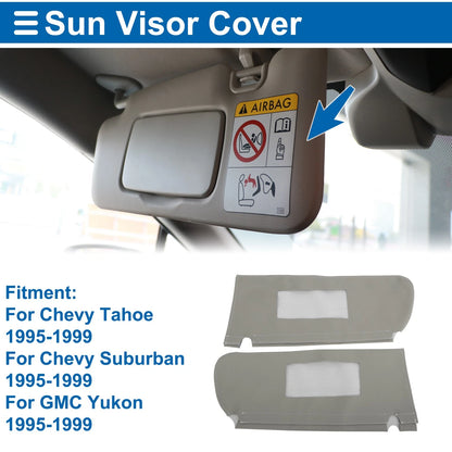 Sun Visor Covers for Chevy Tahoe Left & Right Gray (1995-1999)