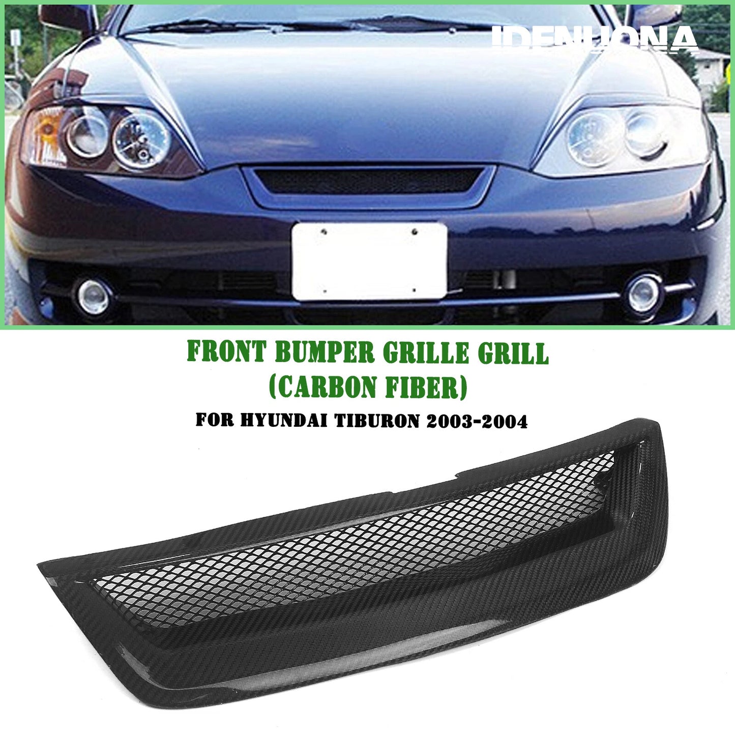 Black Front Bumper Grille Mesh for Hyundai Tiburon (2003-2004)