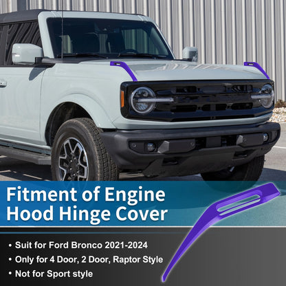 Hood Hinge Cover for Ford Bronco 2021-2024 - Purple Trim