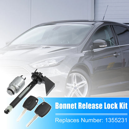 Bonnet Release Lock Kit with Latch & 2 Keys for Ford Focus MK2 (2004-2012)