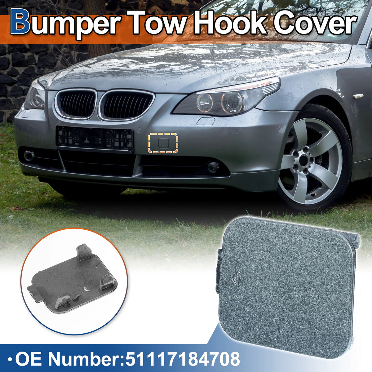 Front Car Bumper Tow Hook Cover for BMW 528i 535i 550i (2011-2016) Light Blue