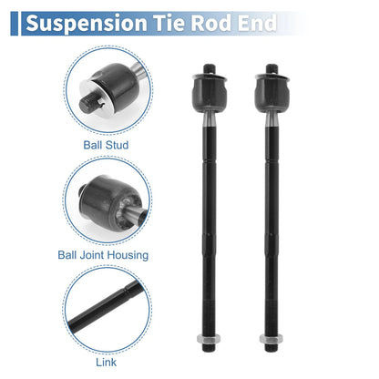 4 Pcs Front Inner Tie Rod Ends for Toyota Tacoma (2005-2015)