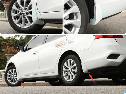 Splash Guards Mud Flaps Fender 4PCS White for Nissan Sentra (2016–2019)