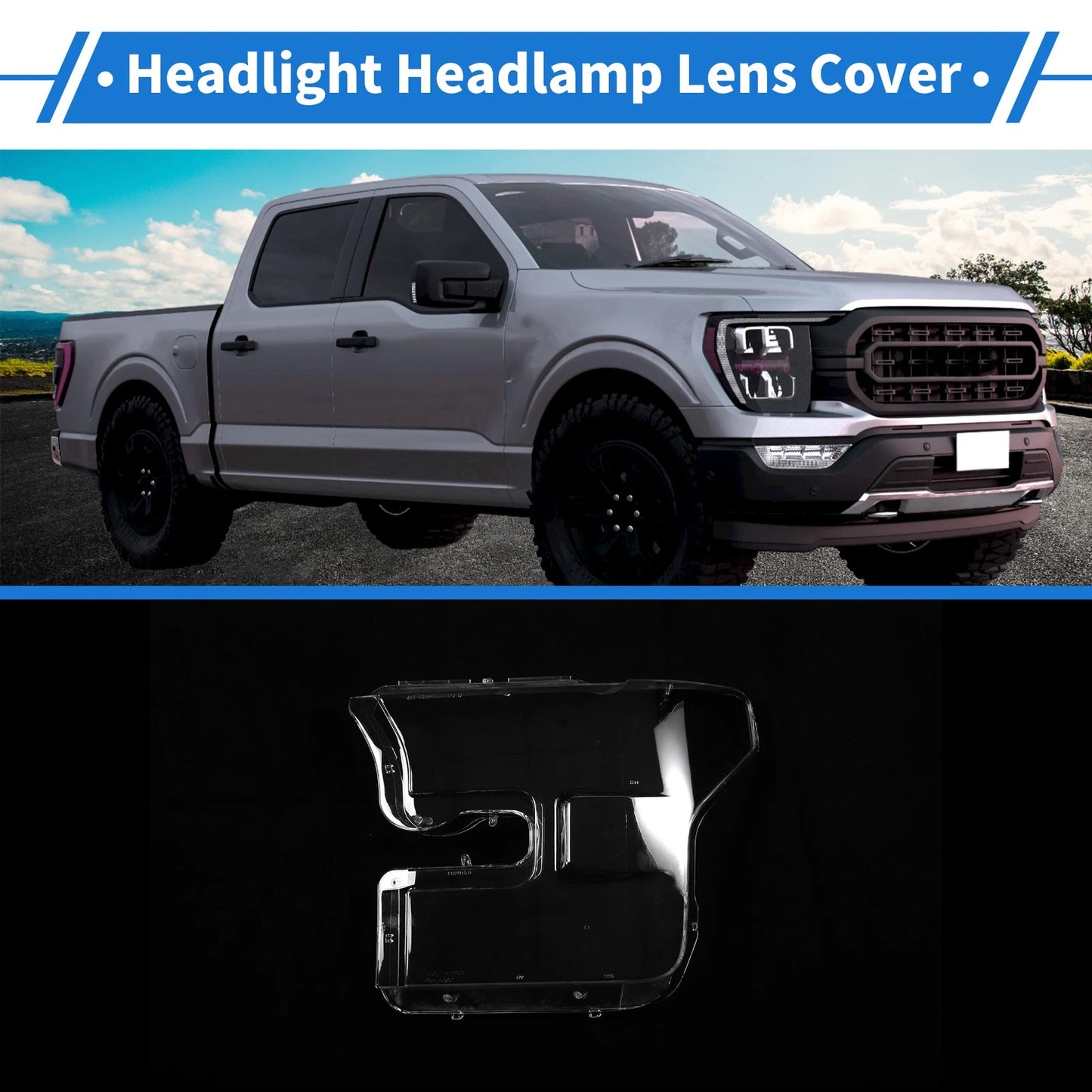 Car Front Left Headlight Lens Cover for Ford F-150 (2015-2017)