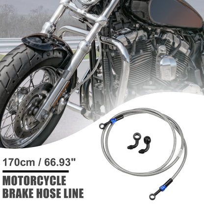 90 Degree Brake Hose 170cm Braided Line Tube for Motorcycle