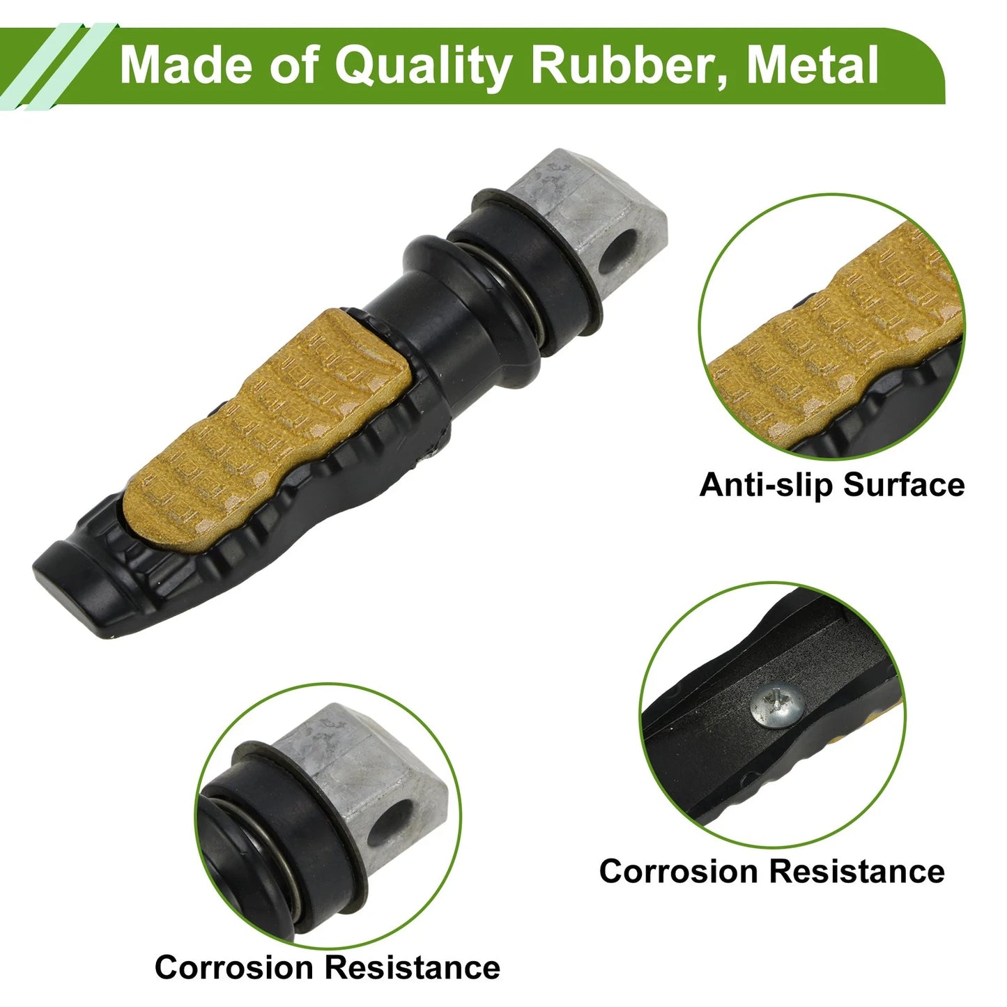 Foot Peg 5in Rear Footrest Pedal Gold Tone for Motorcycle