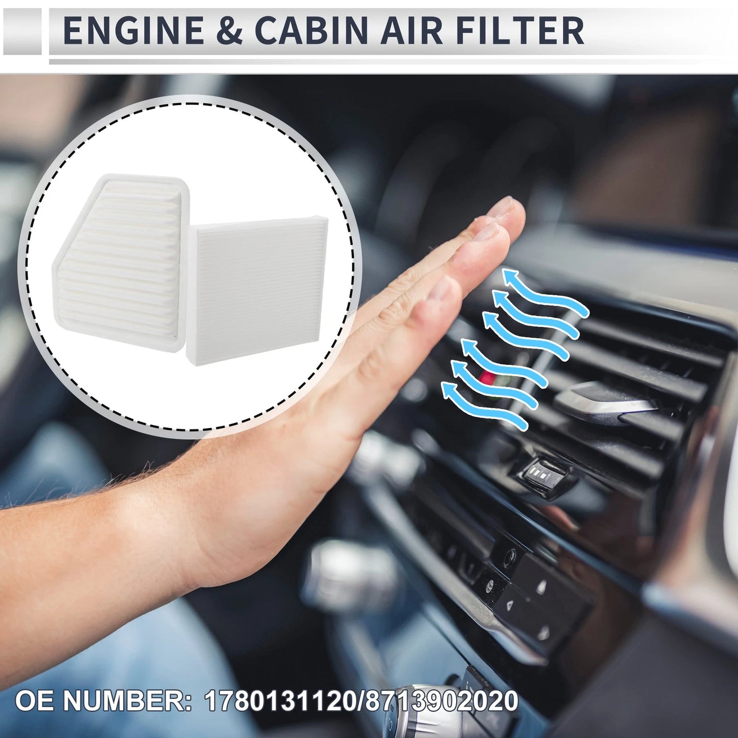 Engine Cabin Air Filter Combo for Toyota Avalon (2005–2012)