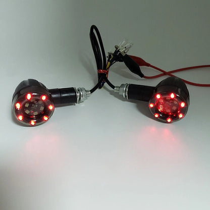 2 x Motorcycle LED Brake Blinker Turn Signal Tail Lights for Harley & Honda