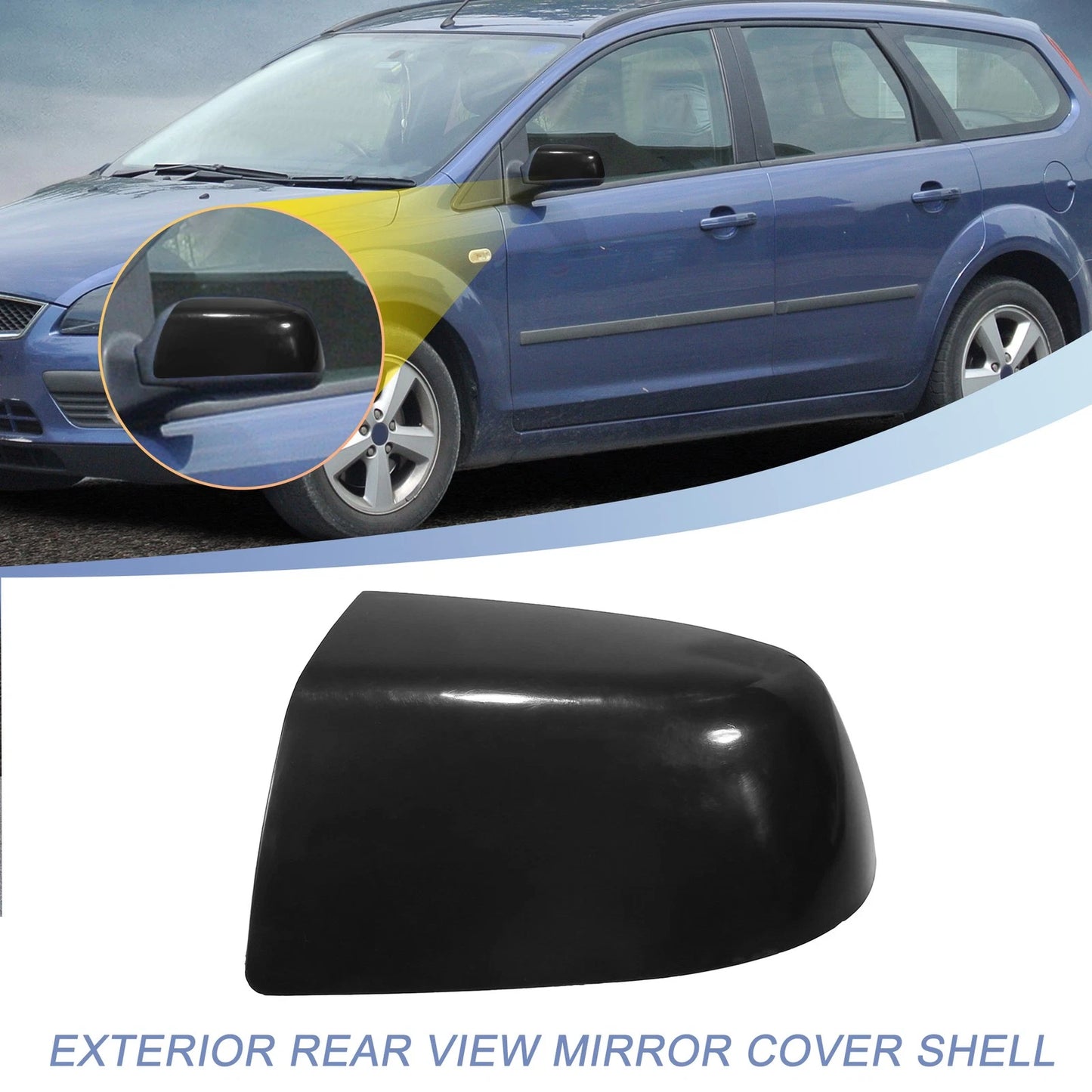 Front Left Exterior Rearview Mirror Cap for Ford Focus Mk2 (2005-2011)