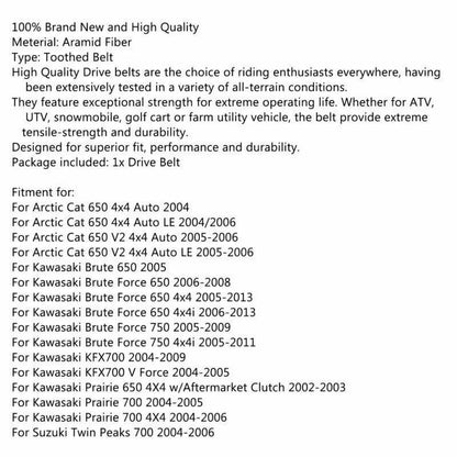 Drive Belt for Arctic Cat 650 V2, Kawasaki Brute Force 650, KFX700 (2004-2023)