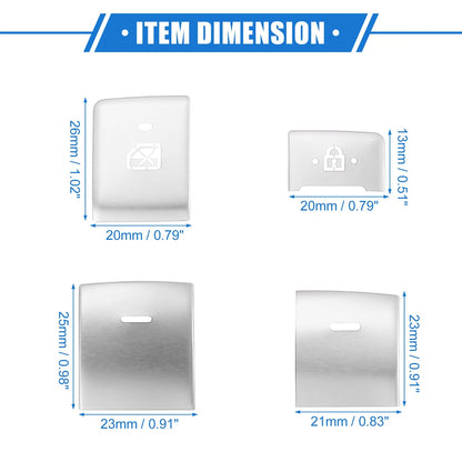 10 x Car Window Switch Button Covers for Toyota Highlander (2020-2022) Silver