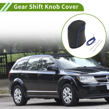 Car Gear Shift Knob Cover for Dodge Journey 2011-2020 - Blue Faux Leather