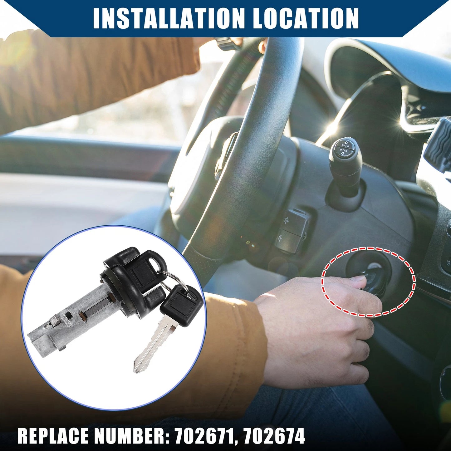 Ignition Switch Lock Cylinder Front Door Lock for Chevrolet / GMC Yukon