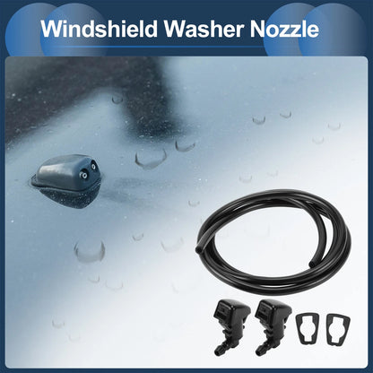 Windshield Washer Nozzle & Gasket, Fluid Hose for Ford F250 F350 (2000-2007)