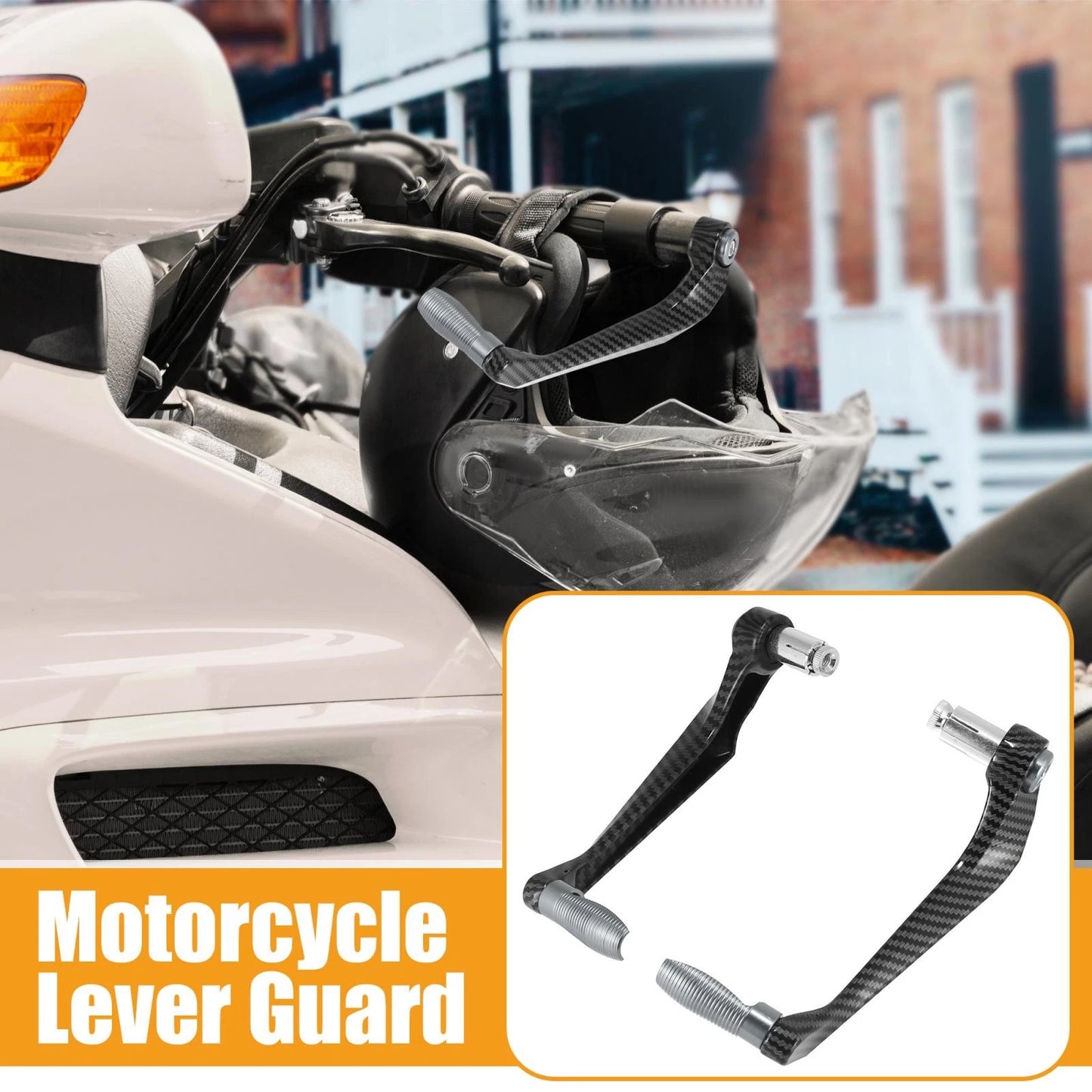 2 x 7/8" Motorcycle Brake/Clutch Lever Guard 22mm Titanium Tone for Universal
