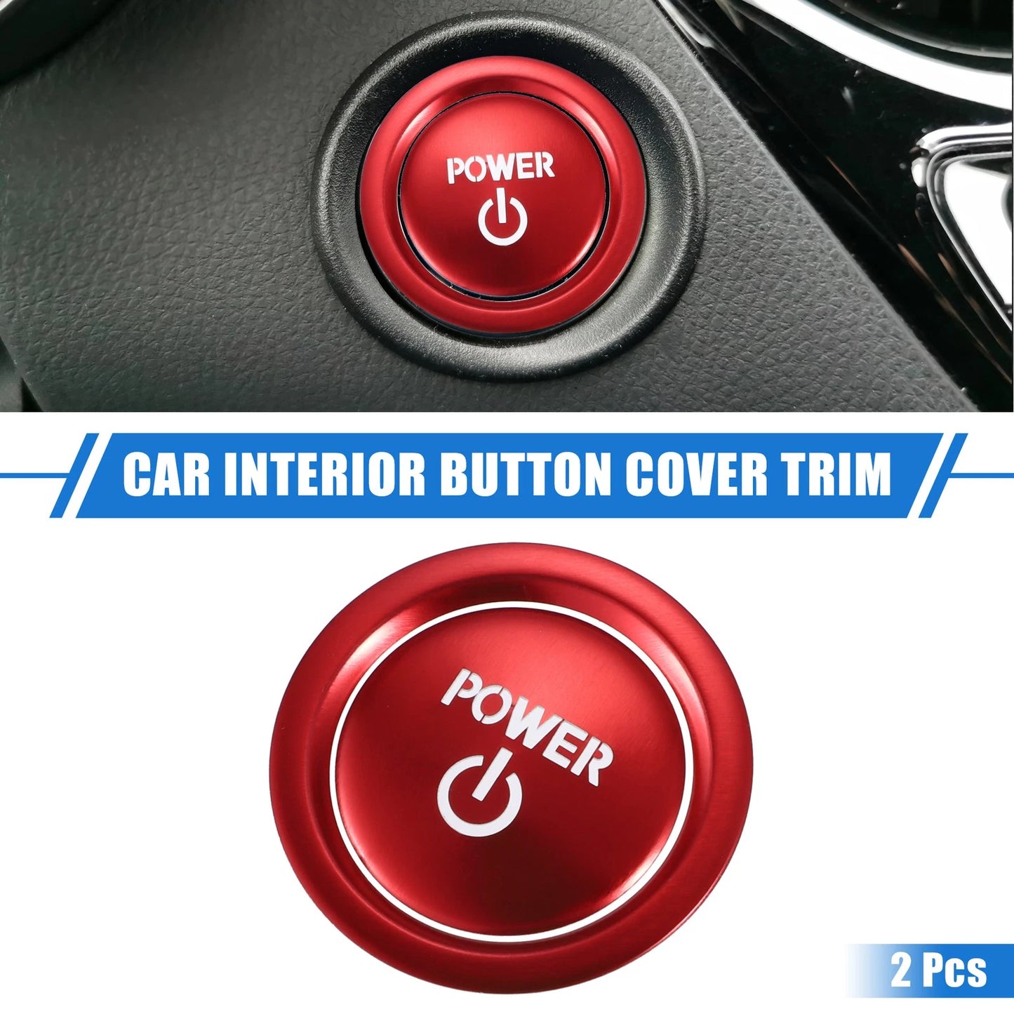 2 x Car Engine Start Ignition Power Button Covers for Toyota Sienna (2022-2023)