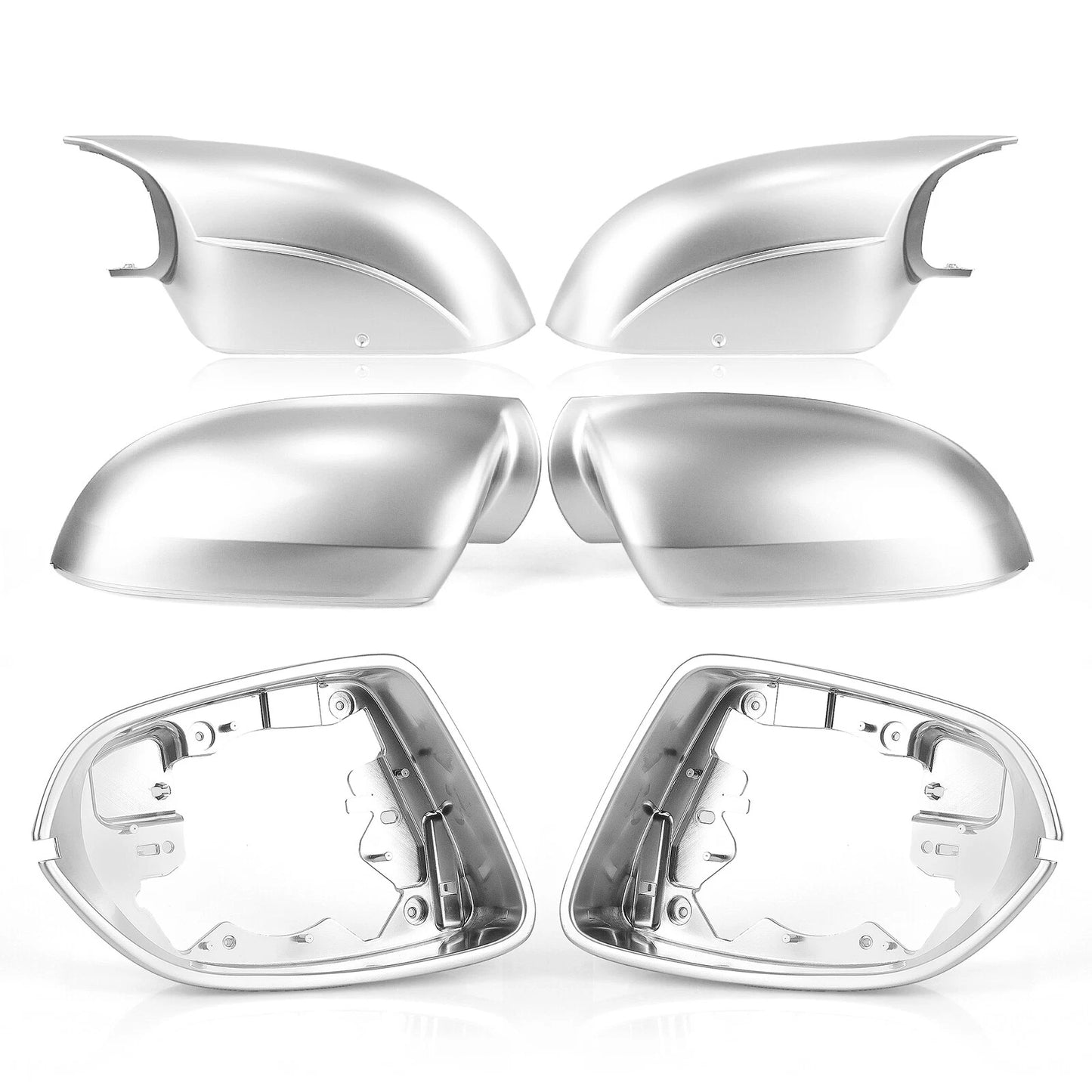 6 x Rearview Mirror Cover Caps for Audi A8 D4 (2010-2017) Silver