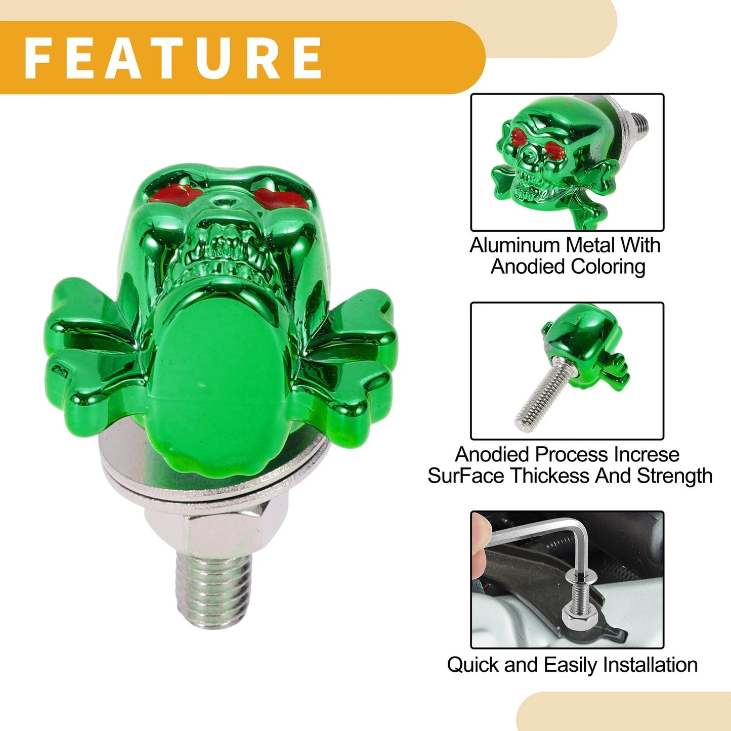 M6 License Plate Screws Cover / 38mm 4Pcs / License Plate Screws Cover for Universal Motorcycle