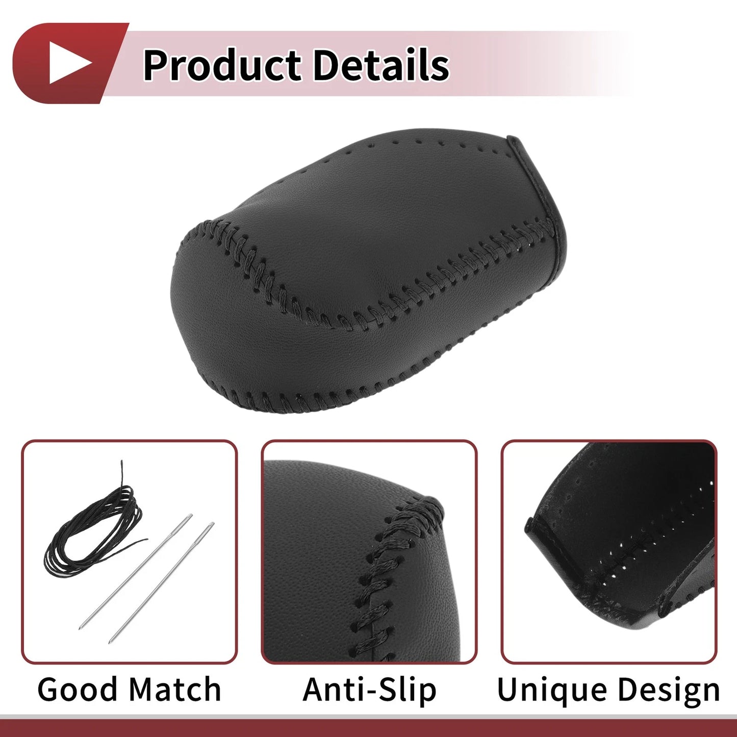 Car Gear Shift Knob Cover for Toyota Corolla (2014-2018) Black Faux Leather