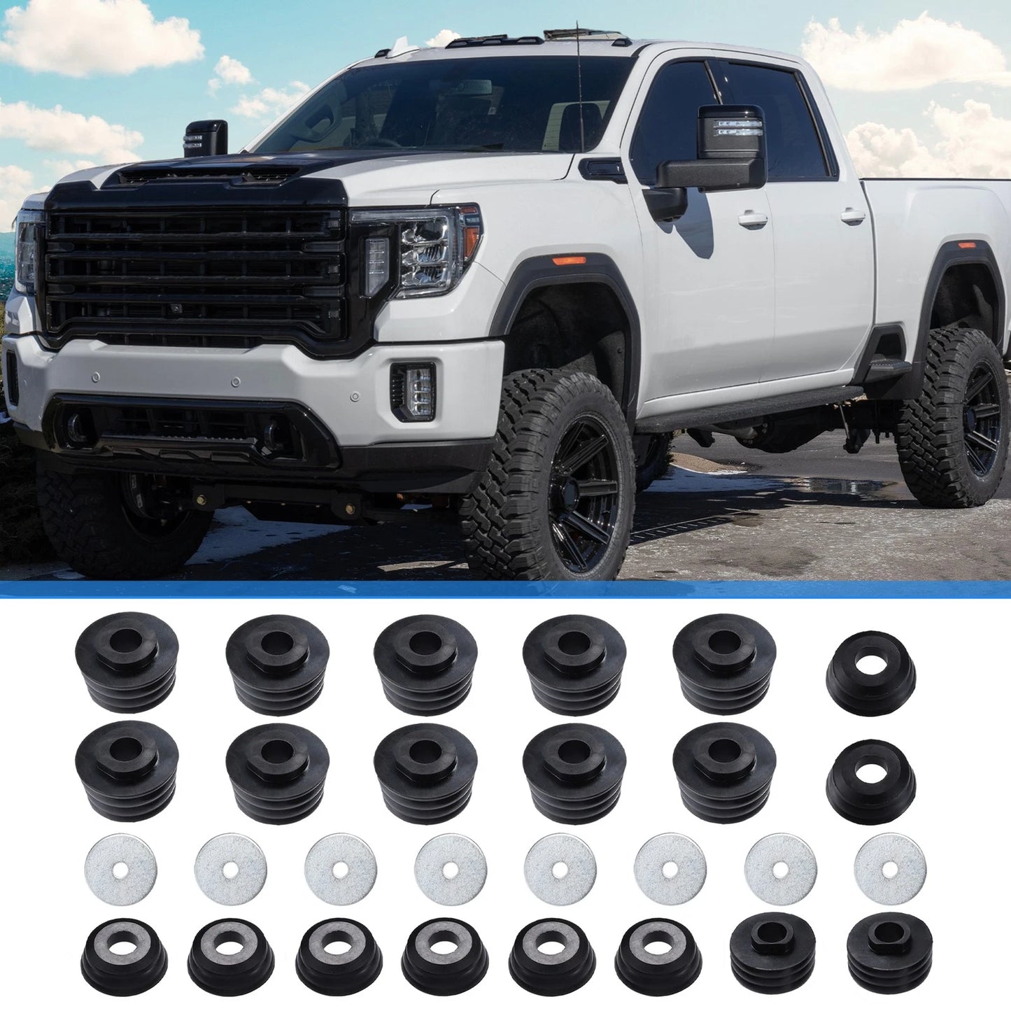 Body Mount Bushing Kit for Chevy Silverado Sierra 1500 2500 (1999-2004)