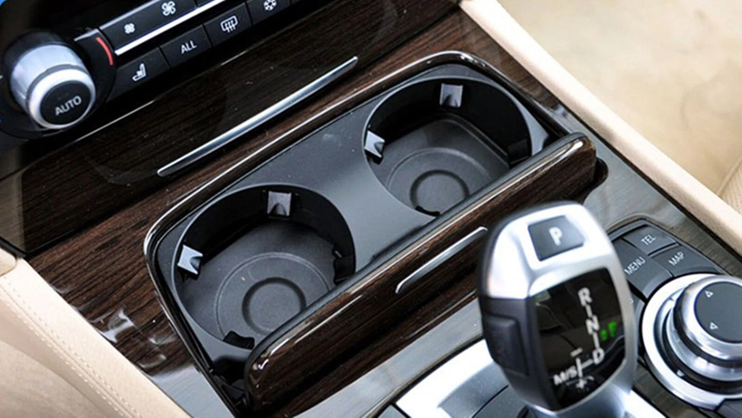 1x Black Cup Holder Outer Cover for BMW 7 Series F01 F02 F04 (2008-2015)