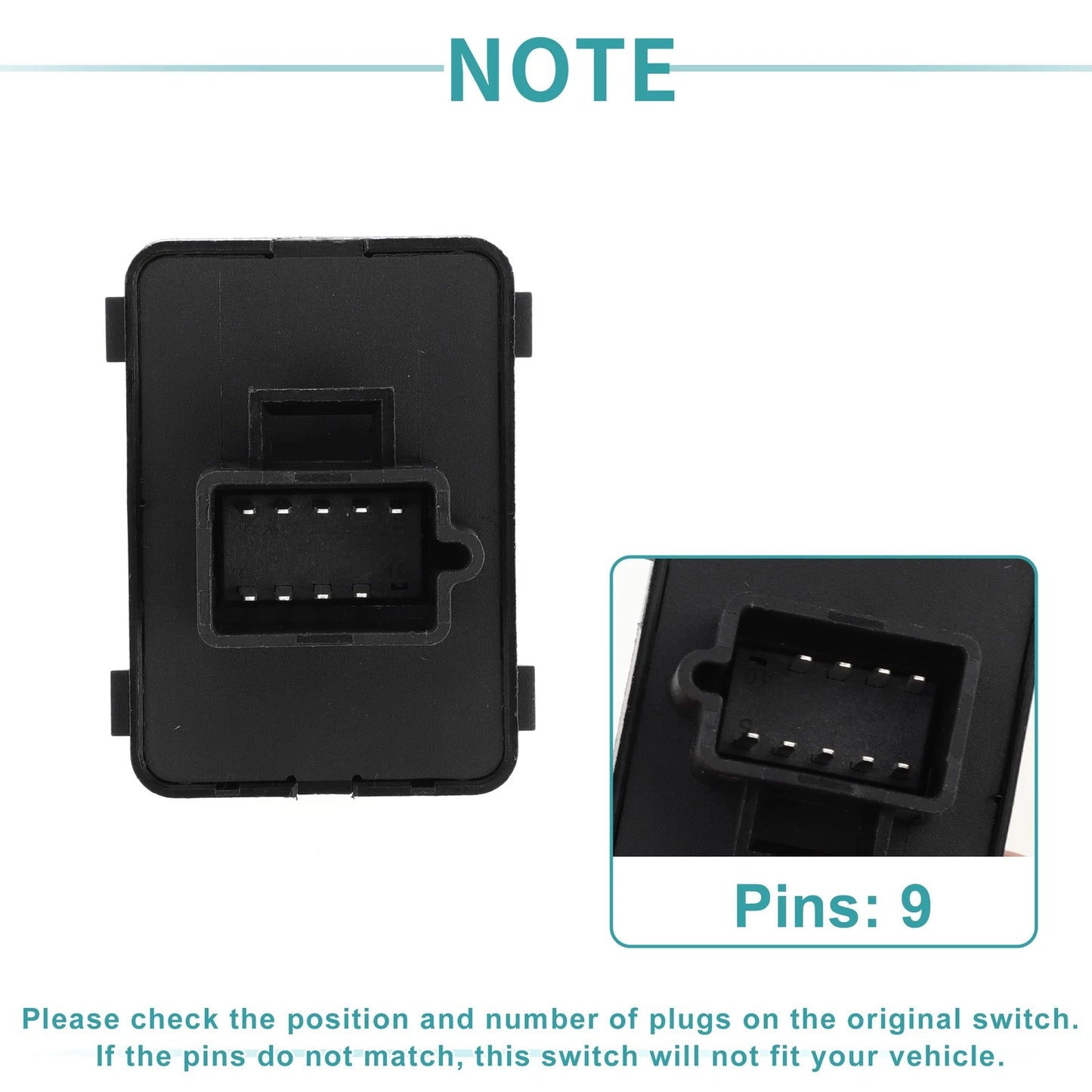 Car Mirror Switch for Chevrolet Traverse (2009 - 2017) Black Metal