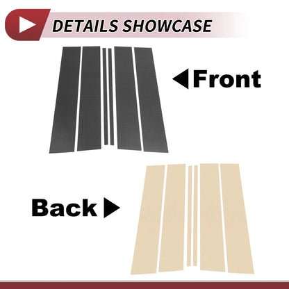 6 Pcs Door Pillar Window Trim for Ford Explorer (2020-2023) Carbon Fiber Black