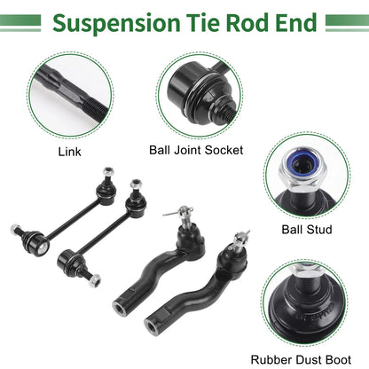 4pcs Front Suspension Kit Outer Tie Rod Ends for Lincoln Zephyr (2006-2006)