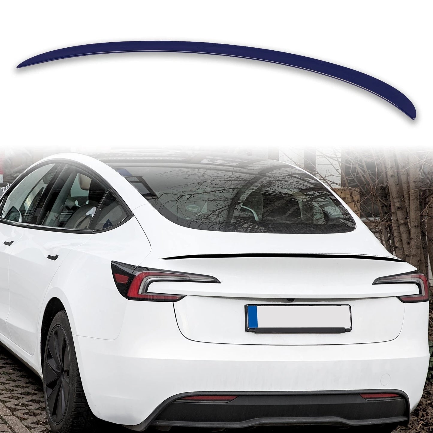 ABS Boot Spoiler for Tesla Model 3 (2023-2025) Deep Blue