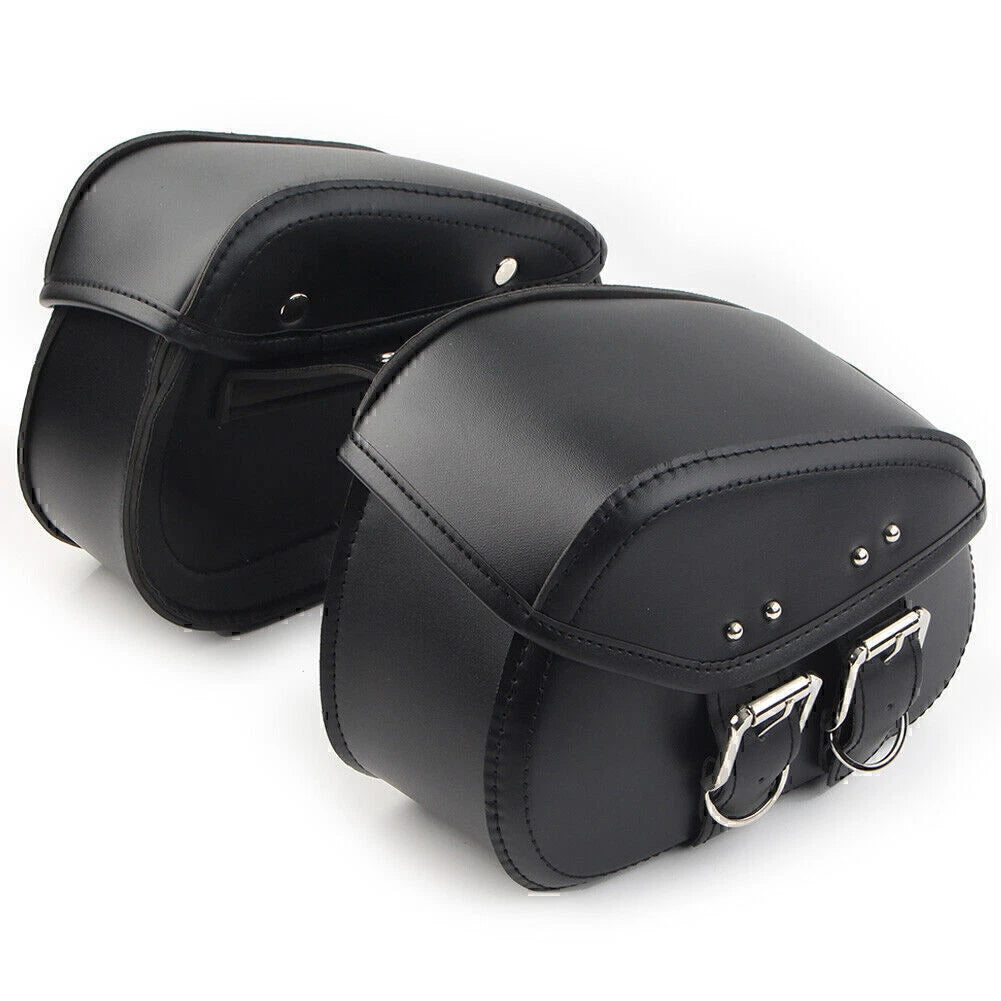 Black PU Leather Saddle Bags for Sportster Dyna Motorcycle