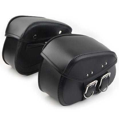 Black PU Leather Saddle Bags for Sportster Dyna Motorcycle