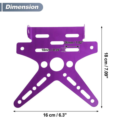 Motorcycle Plate Mount 26x10 mm Aluminum Alloy Purple Hole for Motorcycle