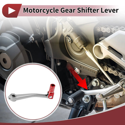 Folding Motorcycle Gear Shifter Lever Titanium Tone Red for Bosuer 125