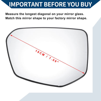 Heated Left Side Mirror Glass for Honda Civic (2016-2023)