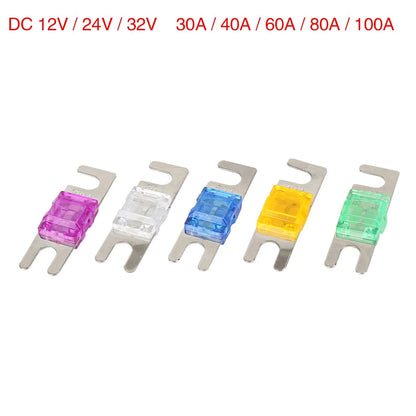 30-100 Amp Mini ANL Fuses Kit for Car Vehicle Automotive
