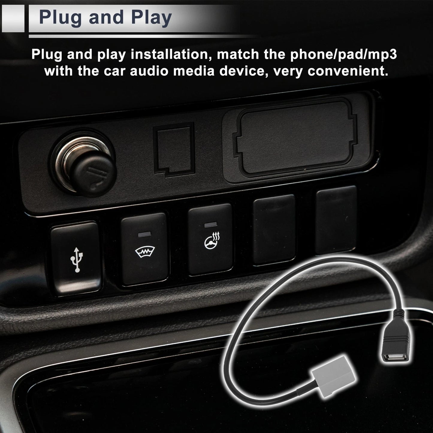 Audio Aux Adapter Cable for Honda Stereo Radio USB to MP3