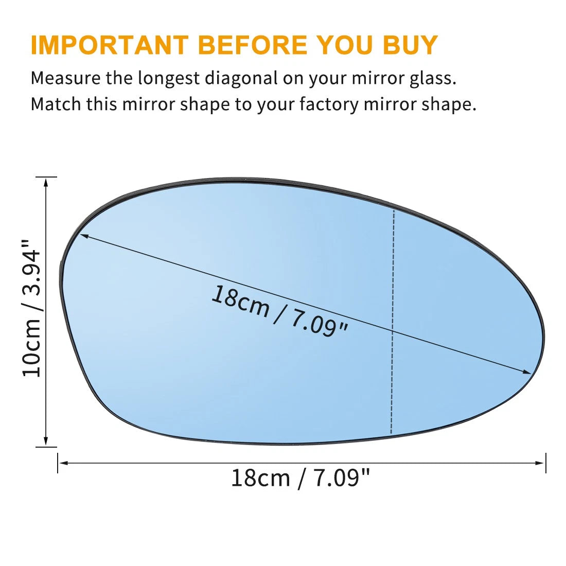 Heated Wing Mirror Glass for BMW 128i 2008-2009 Blue Backing Pair