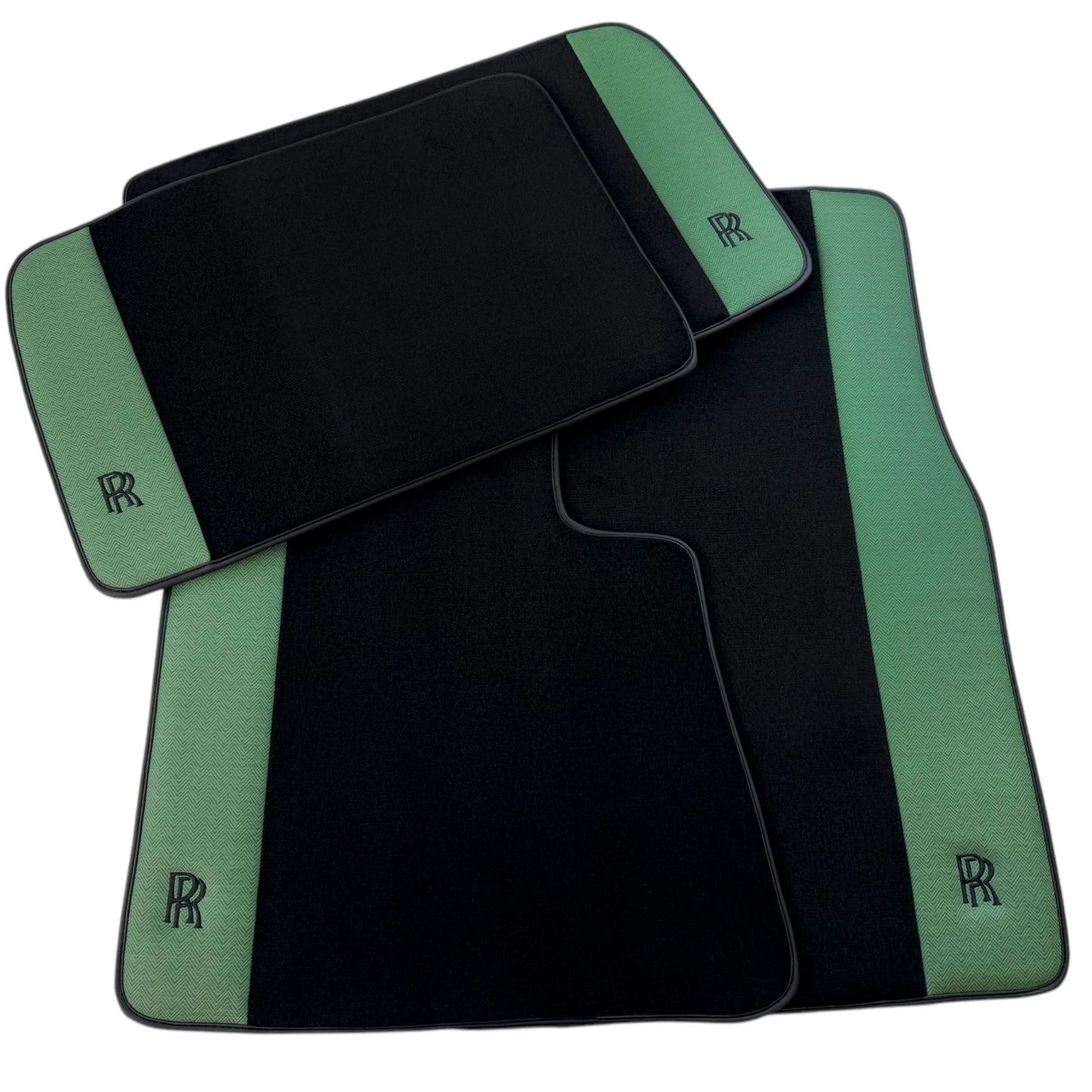 AutoWin Floor Mats for Rolls Royce Phantom Sedan 2003-2016 | Green Leather