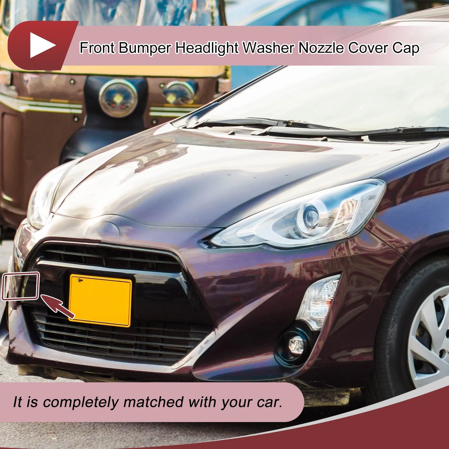 Front Bumper Headlight Washer Nozzle Cover Cap for Toyota Aqua
