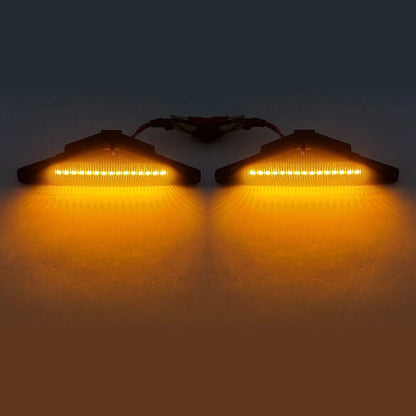 Dynamic Flow Black Marker Side Turn Signal LED Amber Lights for Ford Focus (1998-2004)