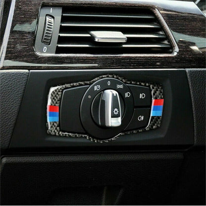 Carbon Fiber Headlight Switch Frame for BMW 3 Series E92 E93 (2005-2012)