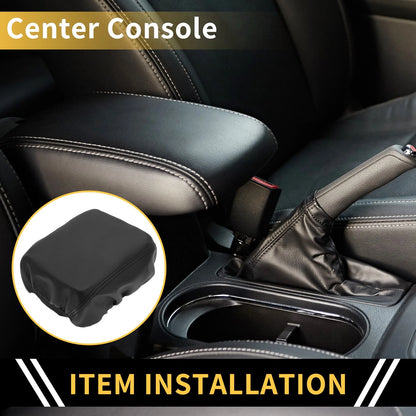 Armrest Cover for Jeep Wrangler Microfiber Leather Black (2011-2023)