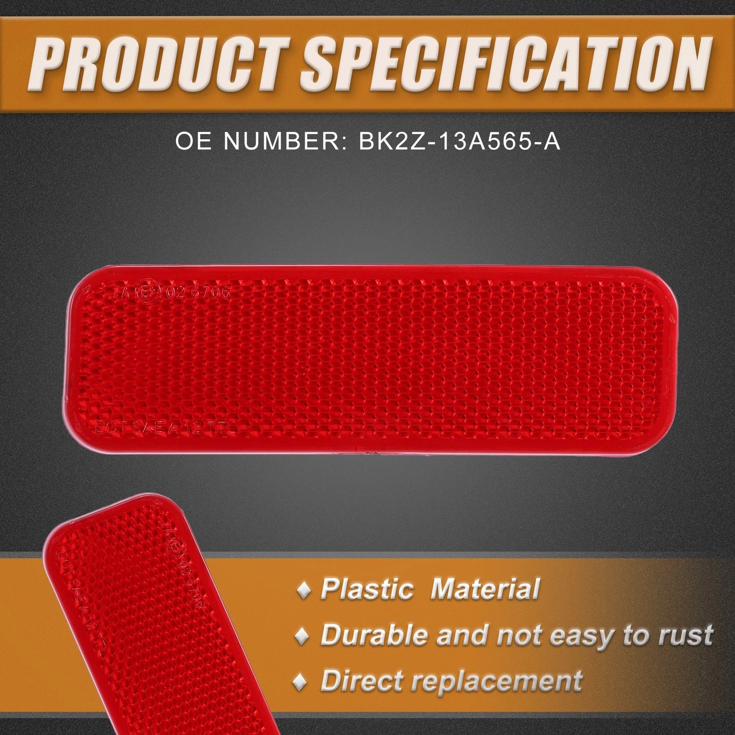 Driver Side Rear Bumper Reflector for Ford Transit (2014-2023)