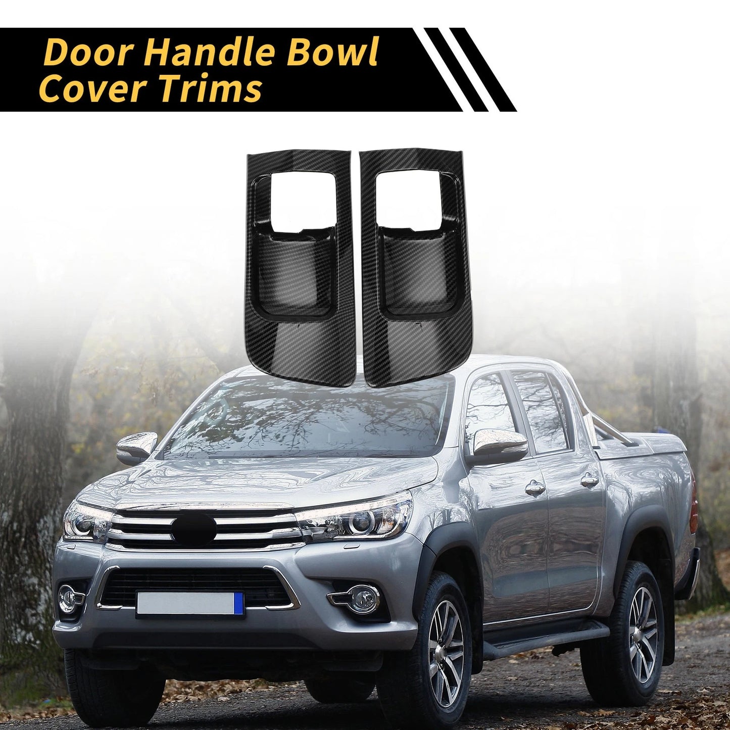 Set CF Pattern Front Door Handle Bowl Cover for Toyota Tundra (2014–2021)
