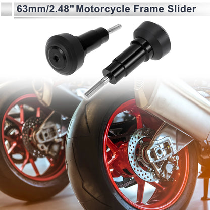 Frame 1.1" Aluminum Alloy Plastic Motorcycle Slider Frame 2 x Black