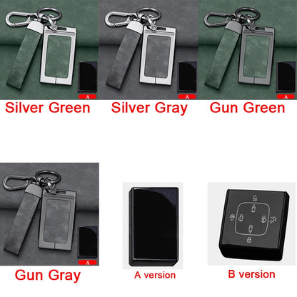 Alloy Leather Key Remote Case Fob Shell Cover for Volvo EX30 (2024–2025)