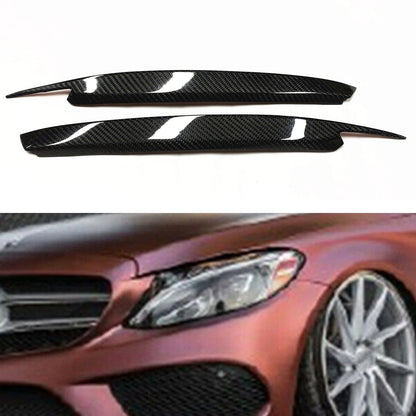 Headlight Eyelid Trim for Mercedes Benz W205 2015-2018 Carbon Fiber